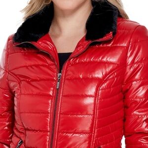 🔥Rare GUESS jacket with faux fur collar -size Large